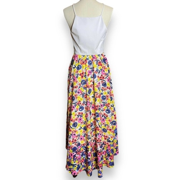 Anthropologie Hutch Hi-Lo Multicolor Floral Maxi Dress White Size Medium - Picture 3 of 12